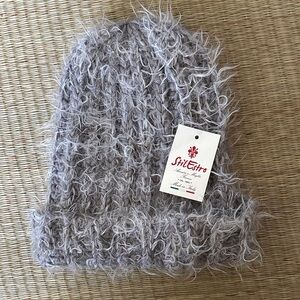 StilEstro Gray Fuzzy Beanie Made in Italy